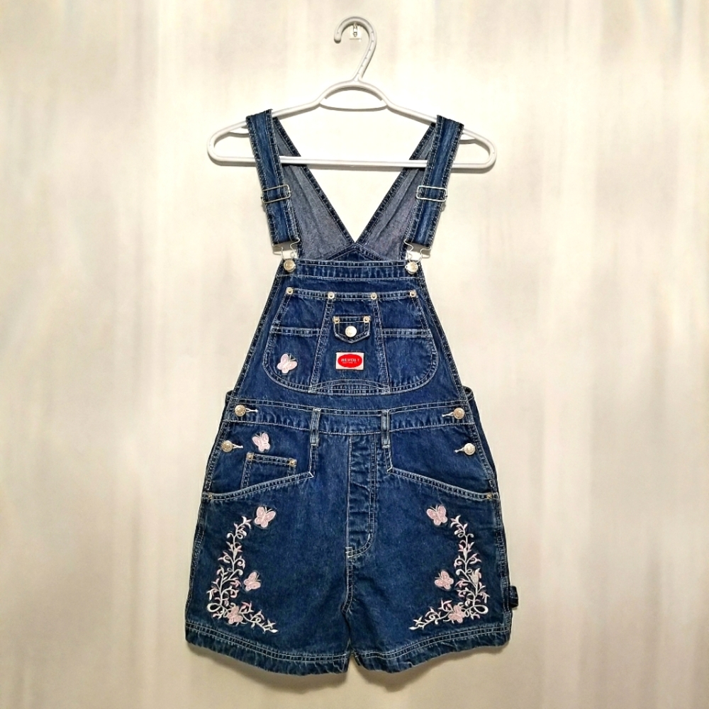 Vintage 90s Style Jean Short Overalls